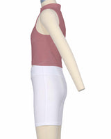 Sleeveless 1/4 Zip High Neck Crop Top