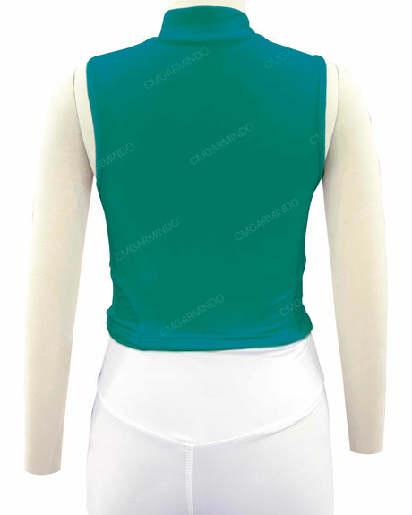 Sleeveless 1/4 Zip High Neck Crop Top
