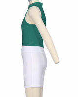 Sleeveless 1/4 Zip High Neck Crop Top
