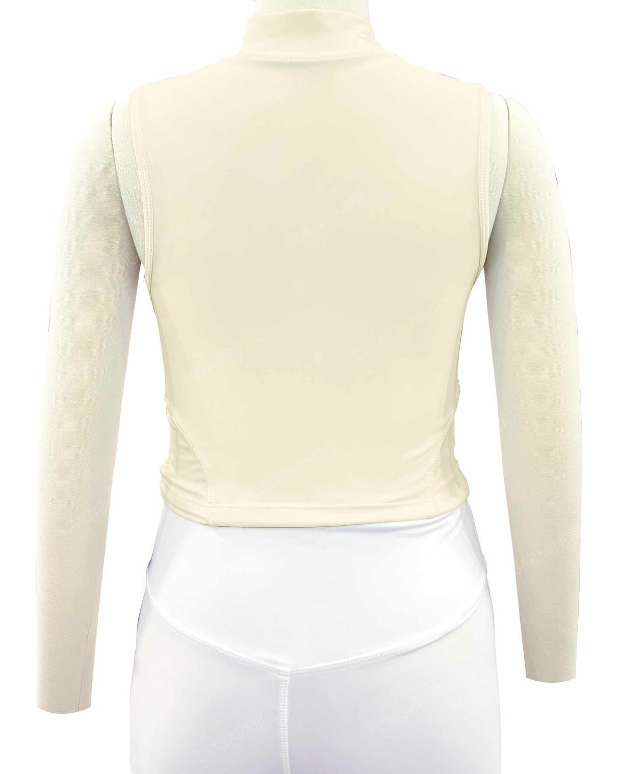 Sleeveless 1/4 Zip High Neck Crop Top