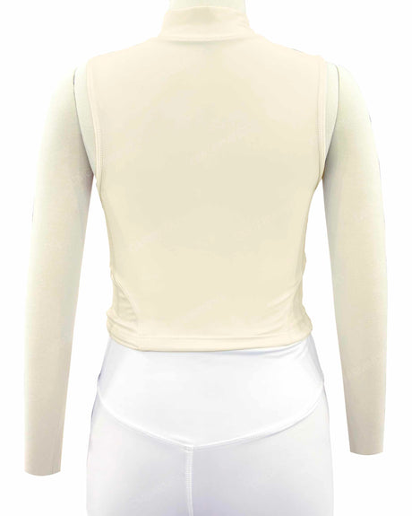 Sleeveless 1/4 Zip High Neck Crop Top