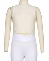 Sleeveless 1/4 Zip High Neck Crop Top