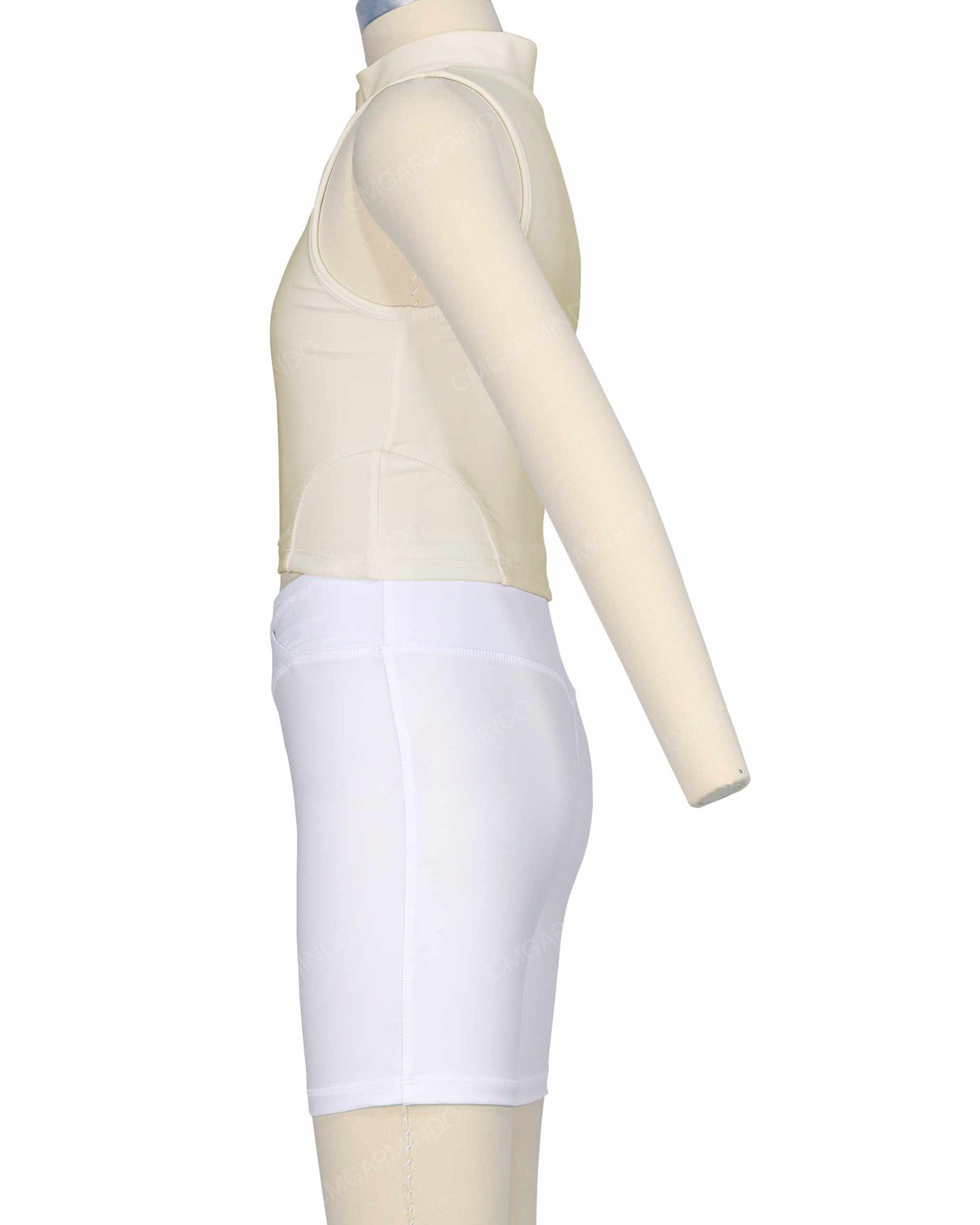 Sleeveless 1/4 Zip High Neck Crop Top