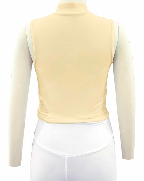 Sleeveless 1/4 Zip High Neck Crop Top