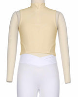 Sleeveless 1/4 Zip High Neck Crop Top