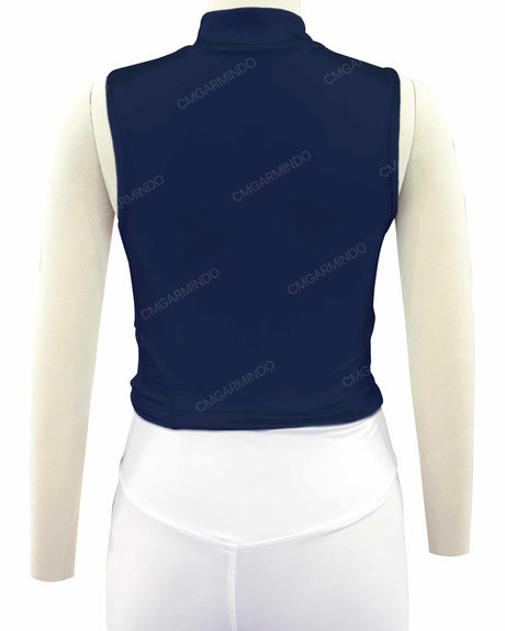 Sleeveless 1/4 Zip High Neck Crop Top