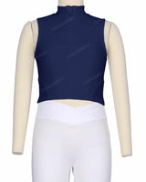 Sleeveless 1/4 Zip High Neck Crop Top