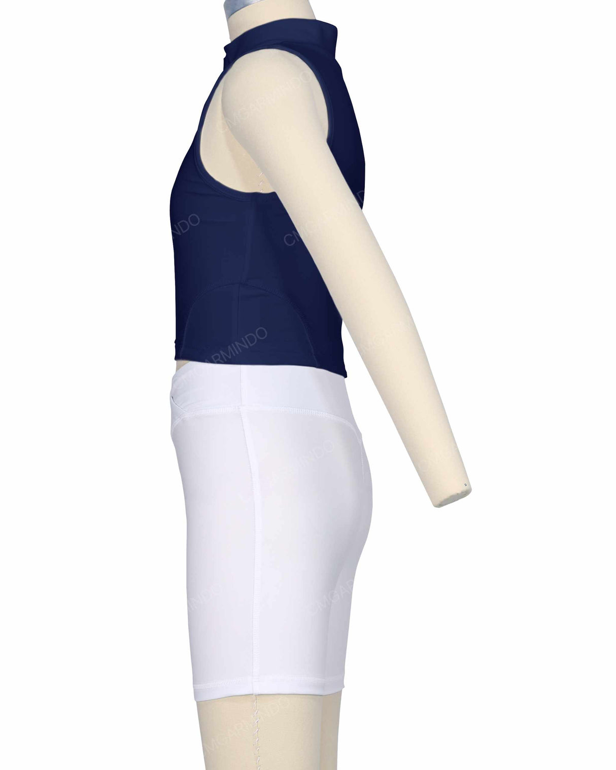Sleeveless 1/4 Zip High Neck Crop Top