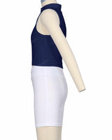 Sleeveless 1/4 Zip High Neck Crop Top