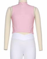 Sleeveless 1/4 Zip High Neck Crop Top