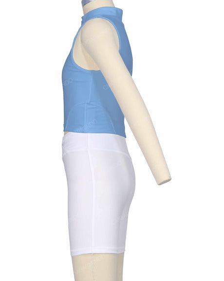 Sleeveless 1/4 Zip High Neck Crop Top