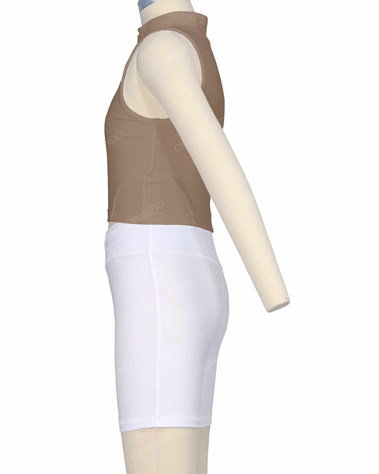Sleeveless 1/4 Zip High Neck Crop Top