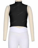 Sleeveless 1/4 Zip High Neck Crop Top