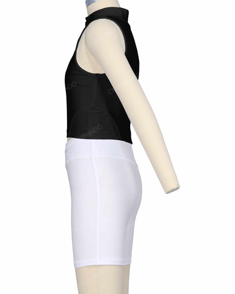 Sleeveless 1/4 Zip High Neck Crop Top