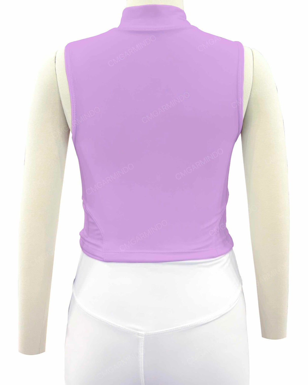 Sleeveless 1/4 Zip High Neck Crop Top