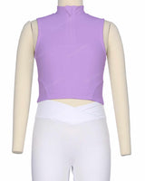 Sleeveless 1/4 Zip High Neck Crop Top