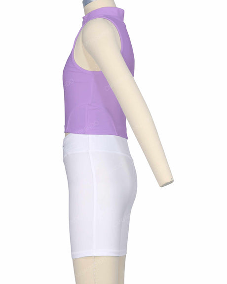 Sleeveless 1/4 Zip High Neck Crop Top