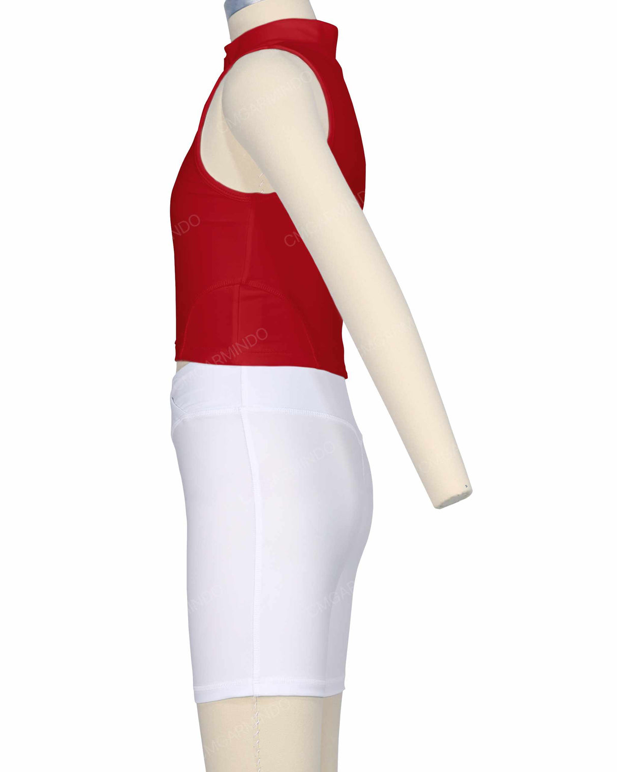 Sleeveless 1/4 Zip High Neck Crop Top