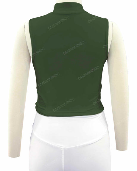 Sleeveless 1/4 Zip High Neck Crop Top