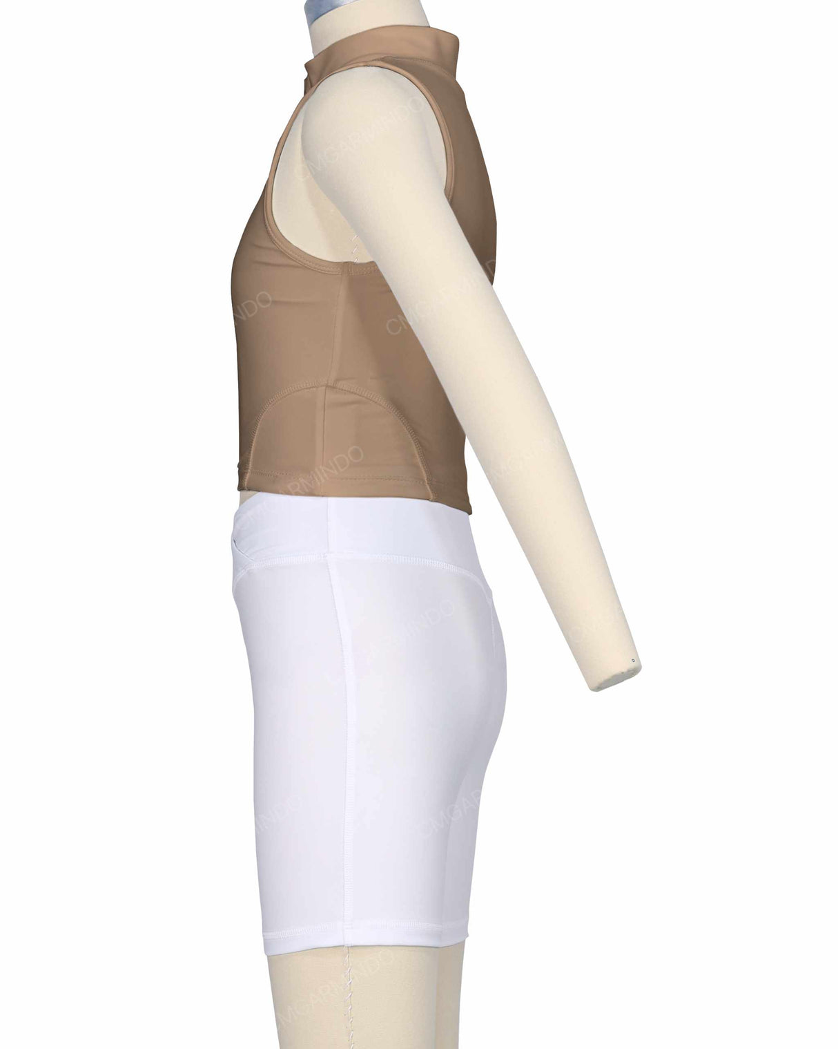 Sleeveless 1/4 Zip High Neck Crop Top