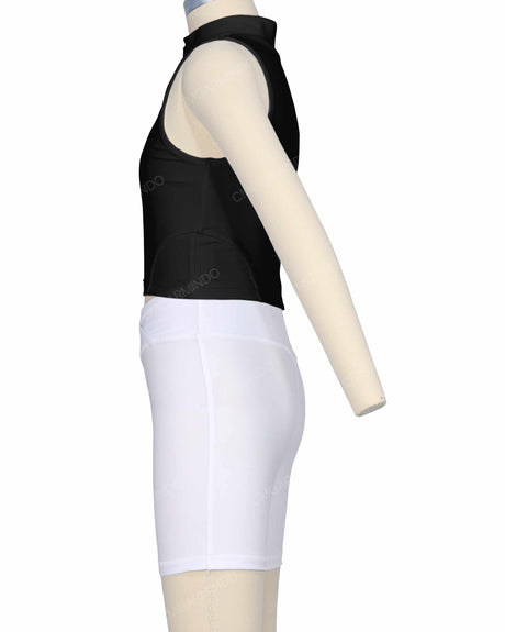 Sleeveless 1/4 Zip High Neck Crop Top