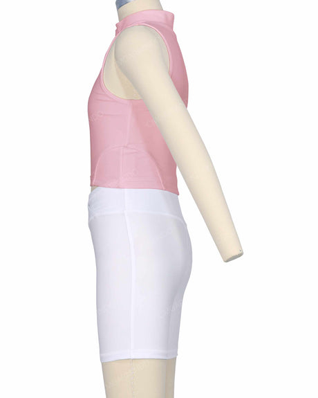 Sleeveless 1/4 Zip High Neck Crop Top
