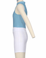 Sleeveless 1/4 Zip High Neck Crop Top