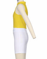 Sleeveless 1/4 Zip High Neck Crop Top