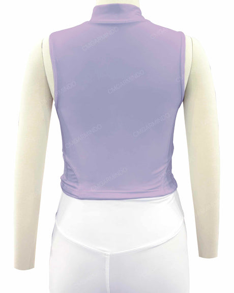 Sleeveless 1/4 Zip High Neck Crop Top