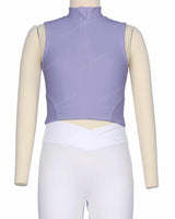 Sleeveless 1/4 Zip High Neck Crop Top