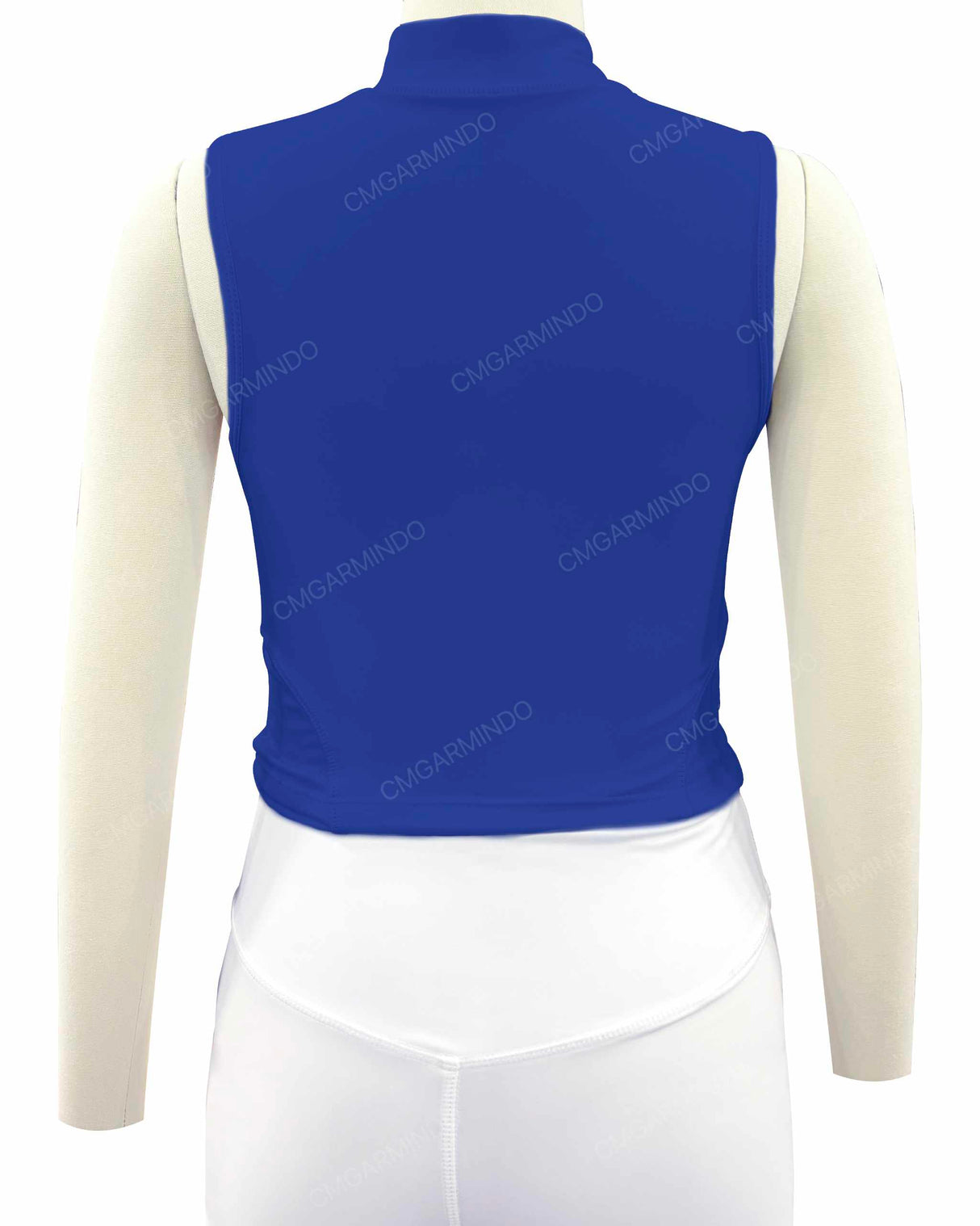 Sleeveless 1/4 Zip High Neck Crop Top