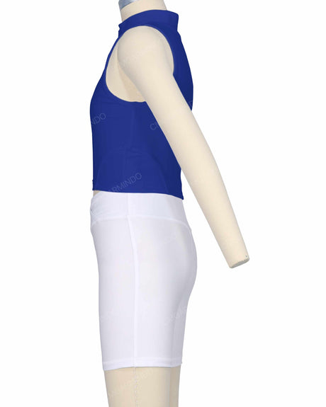 Sleeveless 1/4 Zip High Neck Crop Top