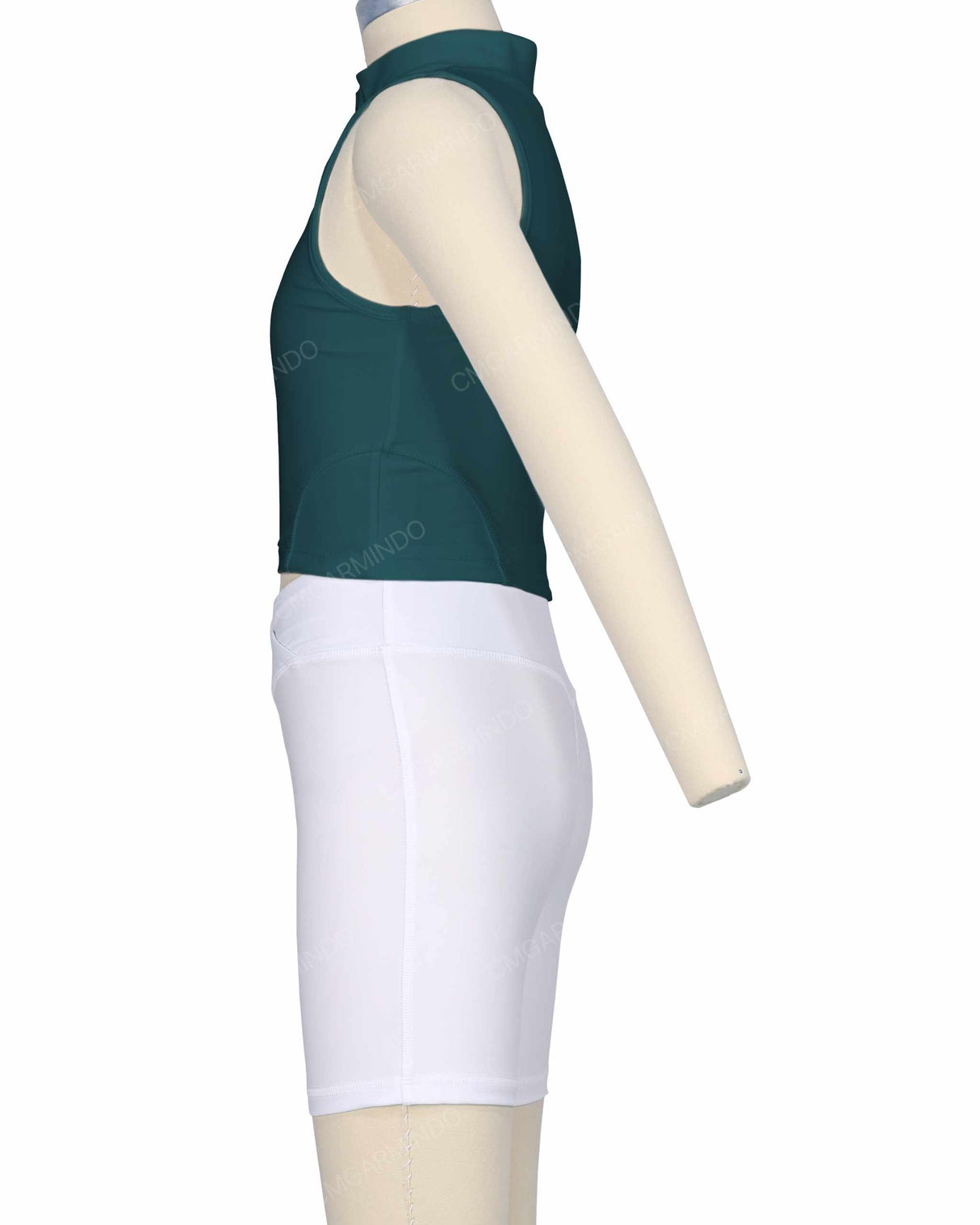 Sleeveless 1/4 Zip High Neck Crop Top