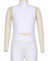 Sleeveless 1/4 Zip High Neck Crop Top