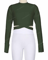 Long Sleeve Cross Waist Top