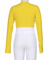 Long Sleeve Cross Waist Top