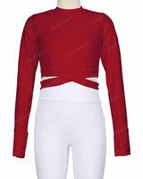 Long Sleeve Cross Waist Top