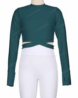 Long Sleeve Cross Waist Top