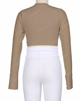 Long Sleeve Cross Waist Top