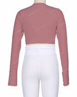 Long Sleeve Cross Waist Top