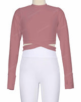 Long Sleeve Cross Waist Top