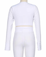 Long Sleeve Cross Waist Top
