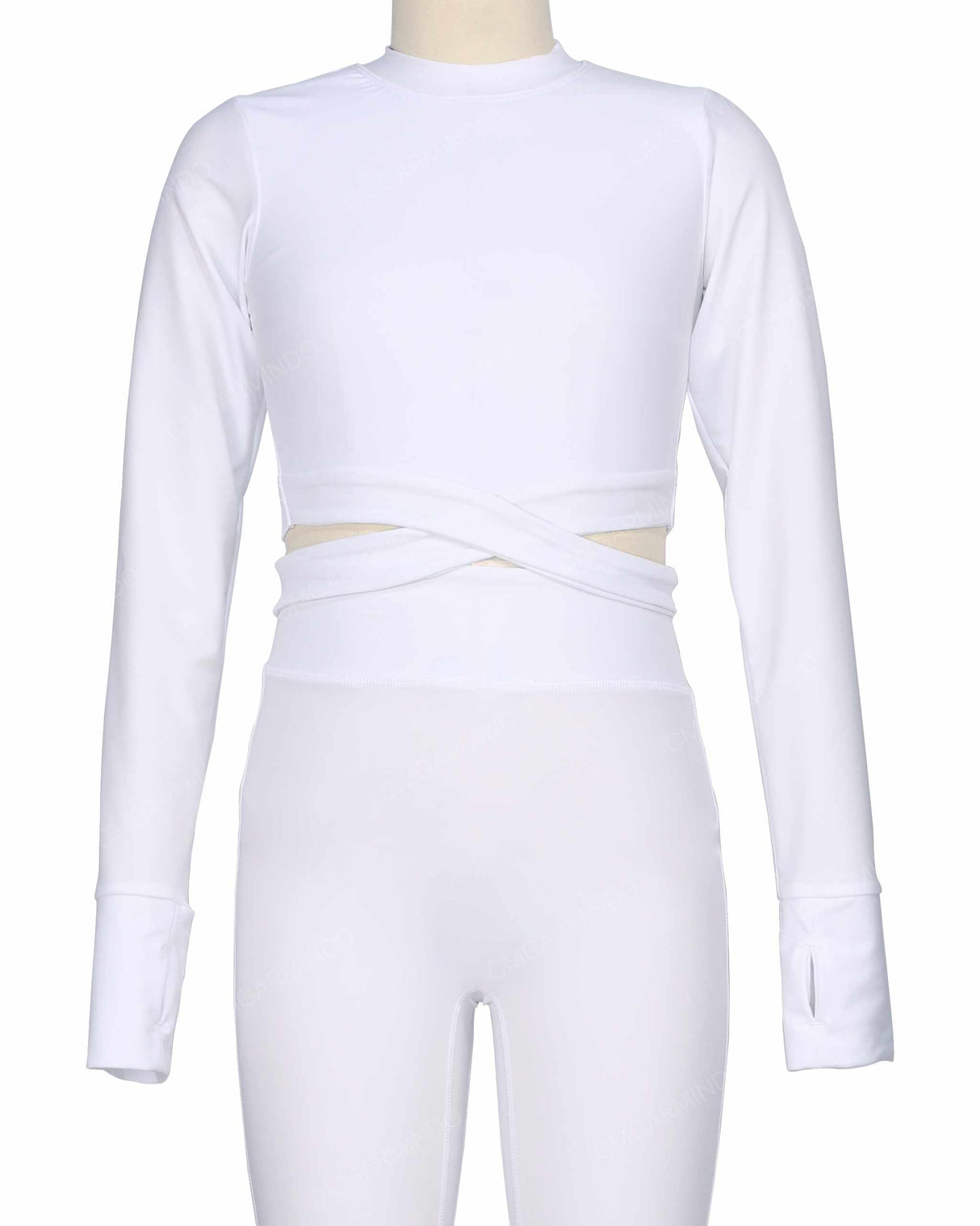Long Sleeve Cross Waist Top