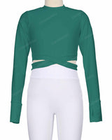Long Sleeve Cross Waist Top
