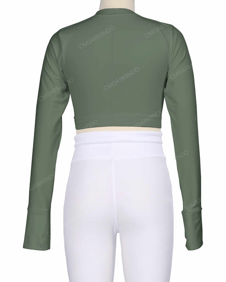 Long Sleeve Cross Waist Top