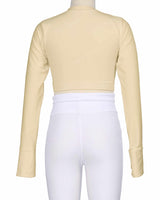 Long Sleeve Cross Waist Top