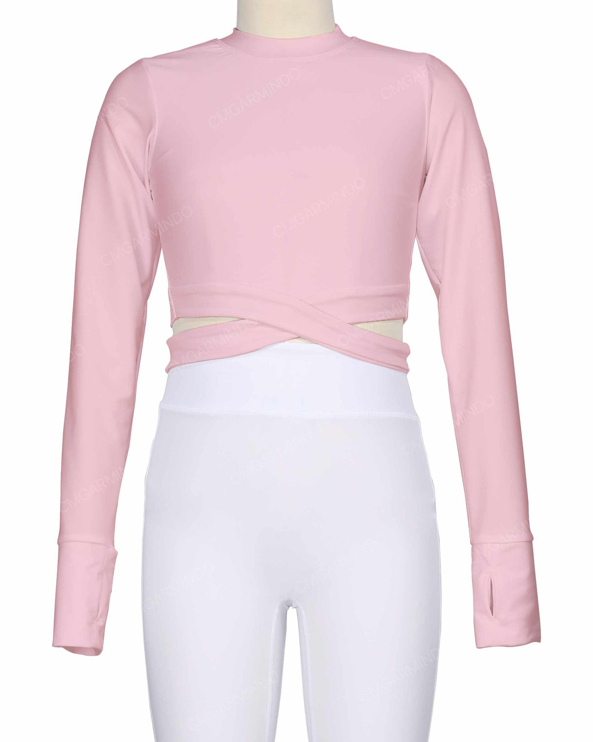 Long Sleeve Cross Waist Top