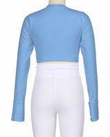 Long Sleeve Cross Waist Top