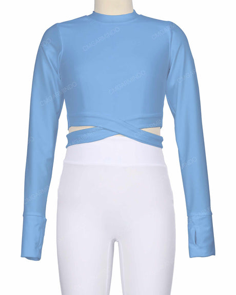 Long Sleeve Cross Waist Top