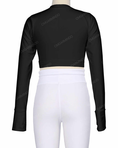 Long Sleeve Cross Waist Top